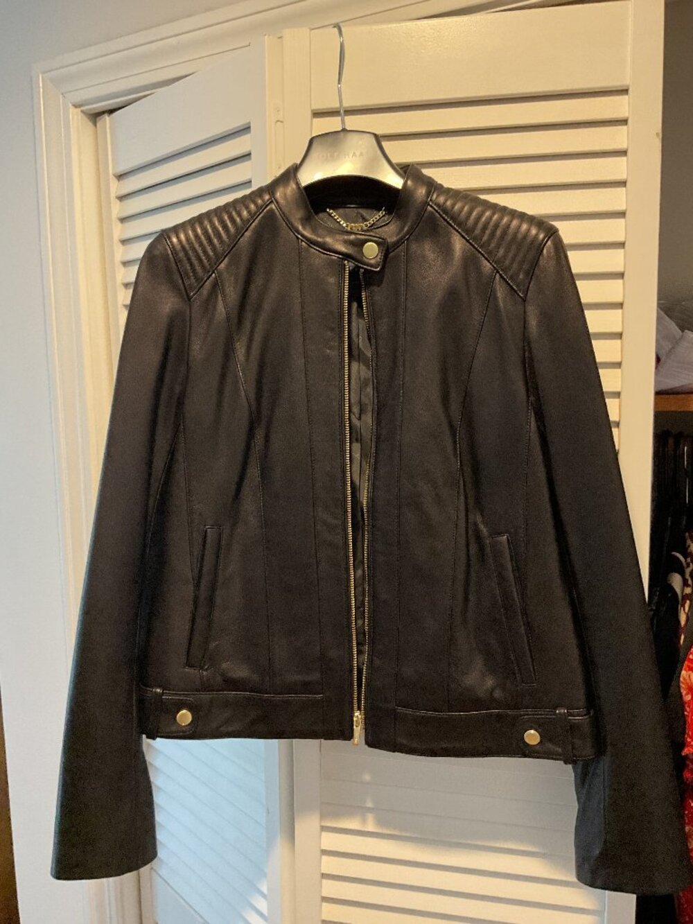 Women's Cole Haan Leather Moto Jacket